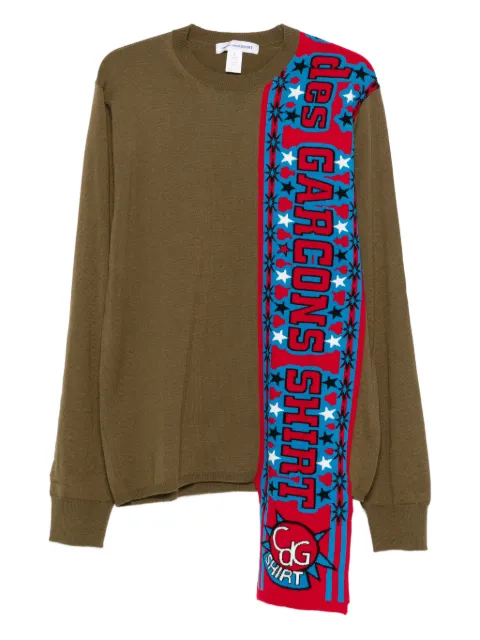 Comme Des Garçons slogan stars sweater