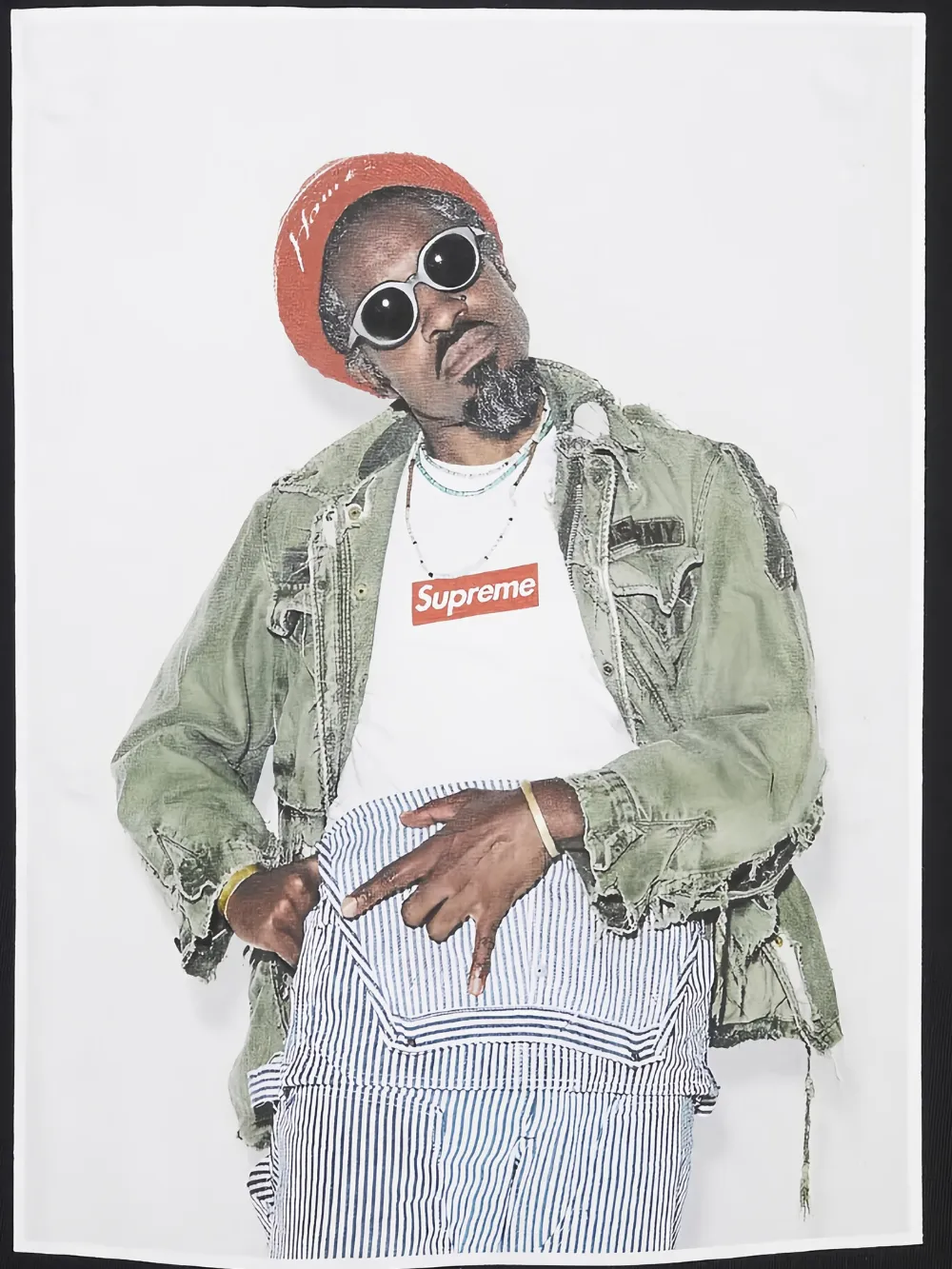 Supreme André 3000 graphic crew-neck T-shirt - Zwart