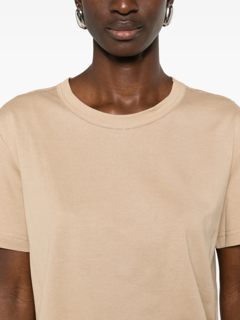 Fabiana Filippi T-shirt met ronde hals Beige