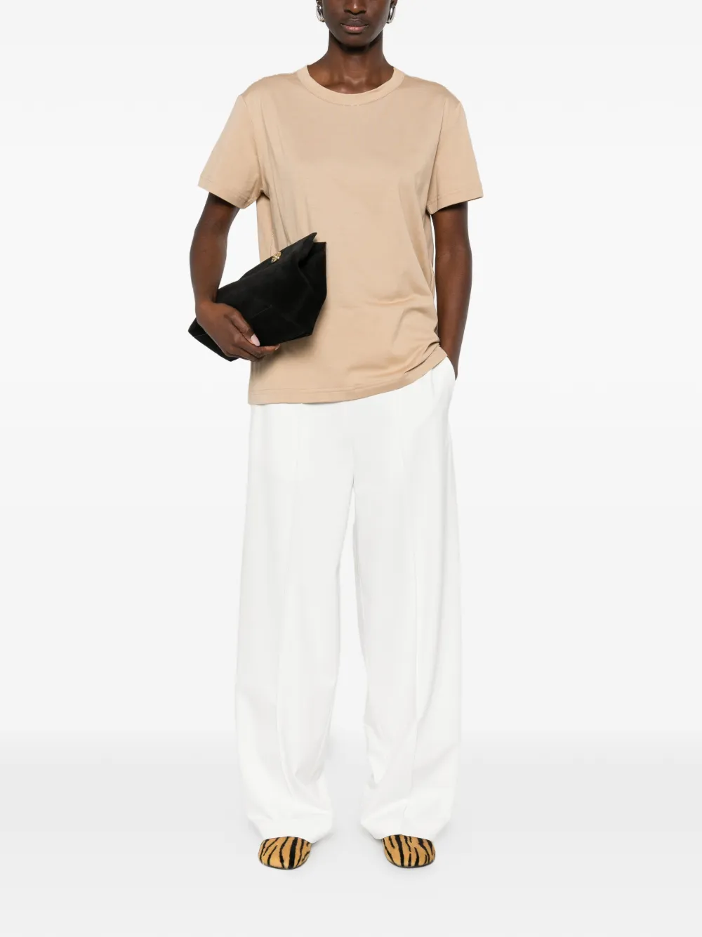 Fabiana Filippi T-shirt met ronde hals Beige