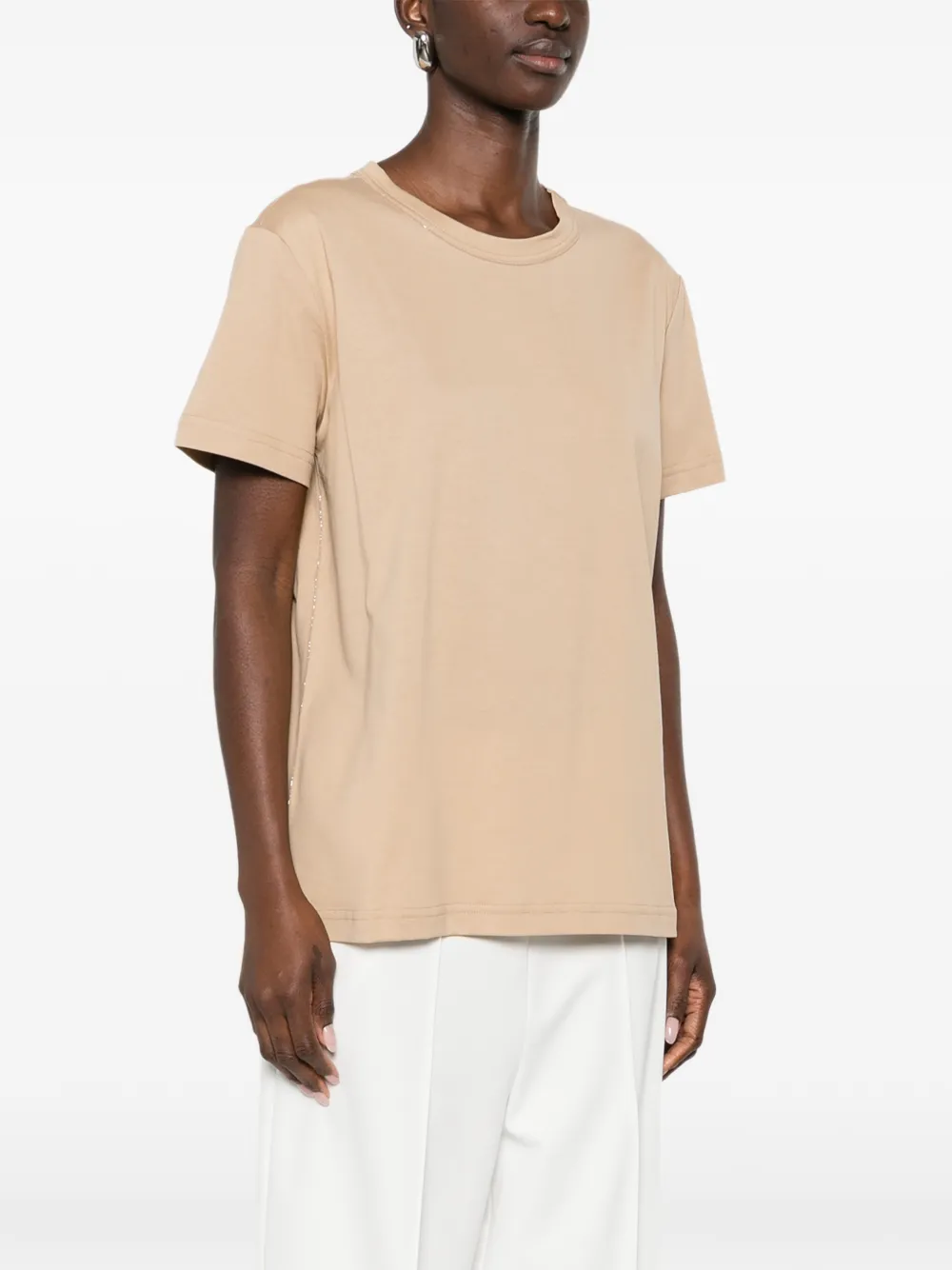 Fabiana Filippi T-shirt met ronde hals Beige