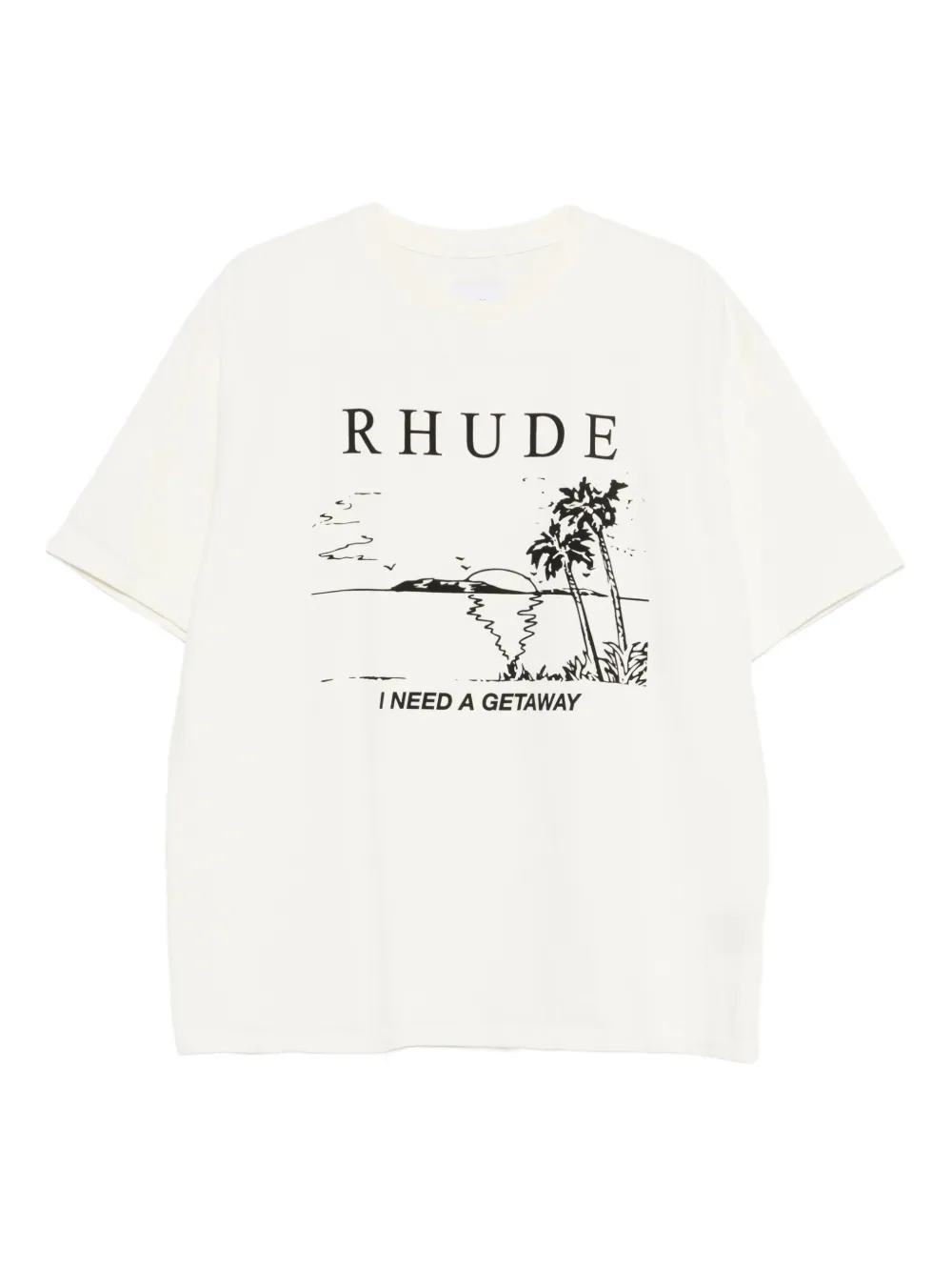 RHUDE graphic-print T-shirt - Toni neutri