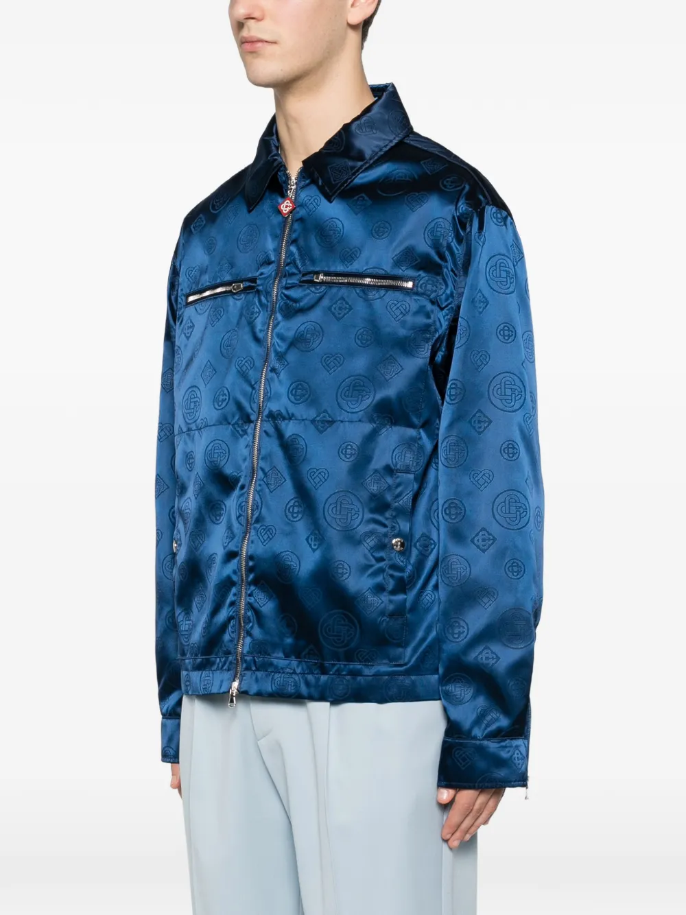  Casablanca Patterned Zip Jacket - Blue 
