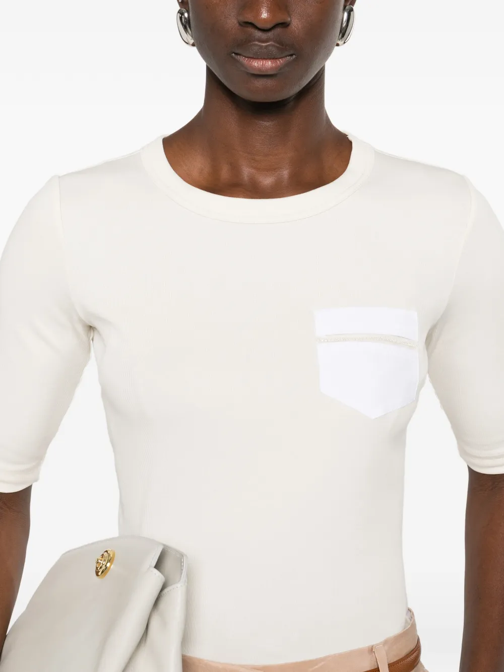 Fabiana Filippi T-shirt met ronde hals Beige