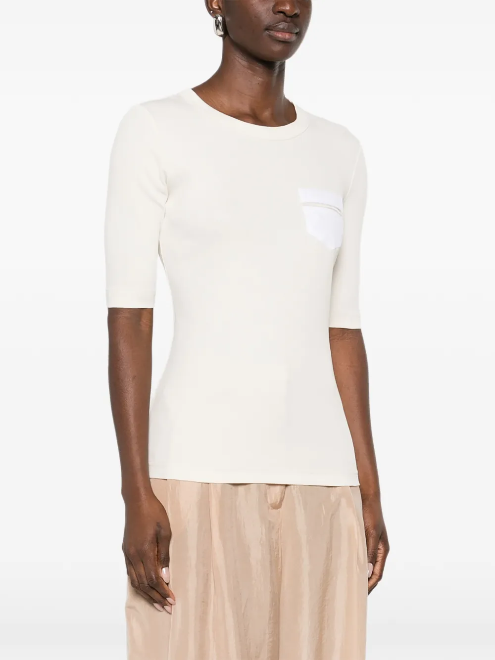 Fabiana Filippi T-shirt met ronde hals Beige
