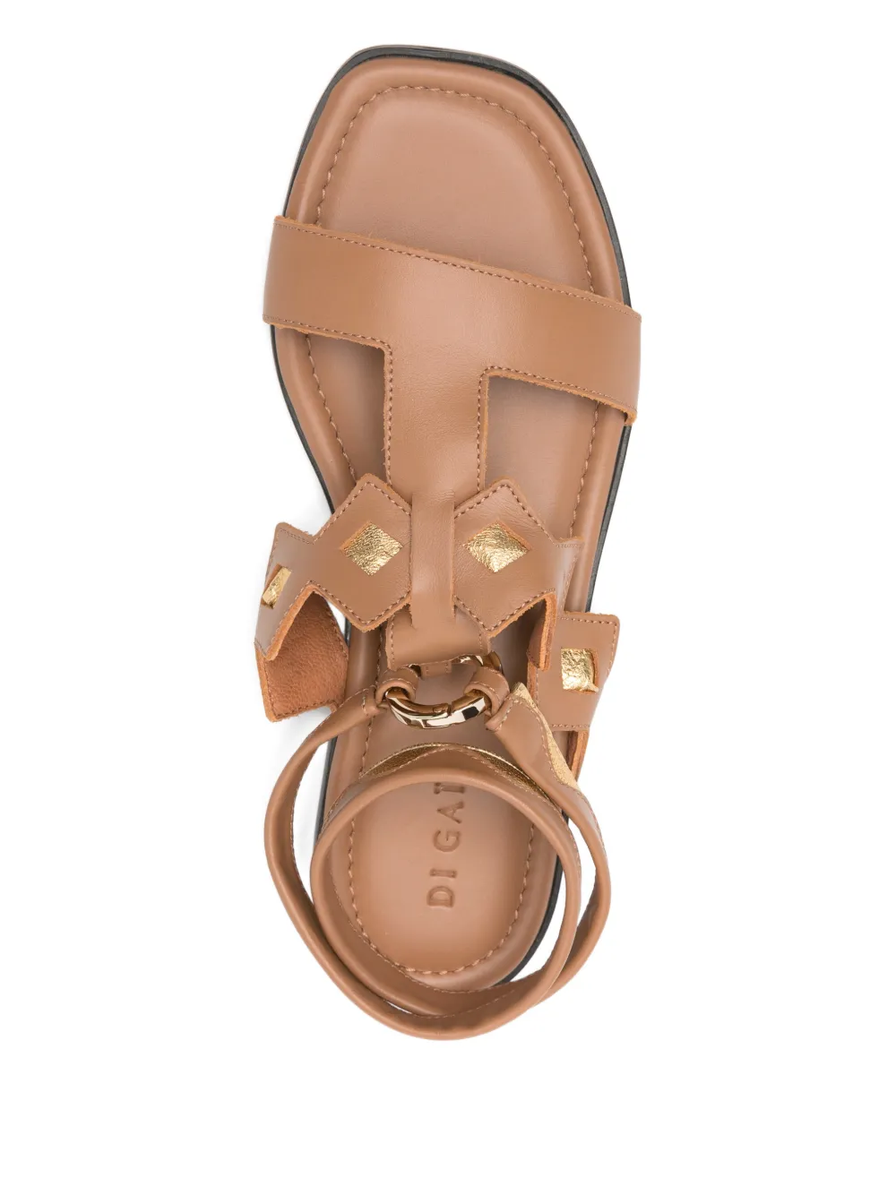 Di Gaia Jane uitgesneden sandalen met studs Bruin