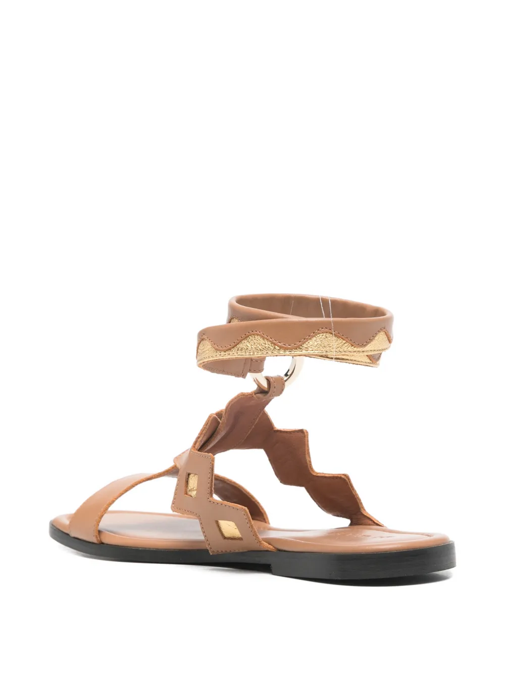 Di Gaia Jane uitgesneden sandalen met studs Bruin