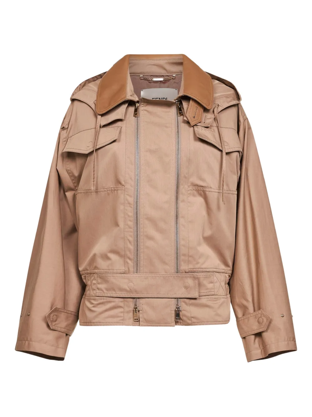 FENDI collar belted jacket - Toni neutri