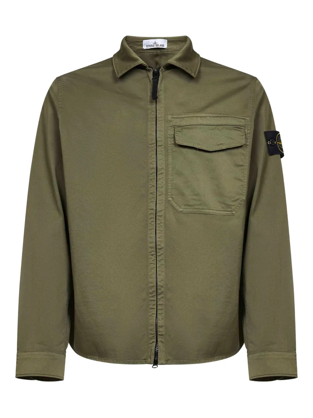Stone Island logo zip shirt - Green