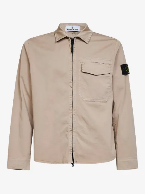 Stone Island 1200015 stretch organic cotton satin overshirt