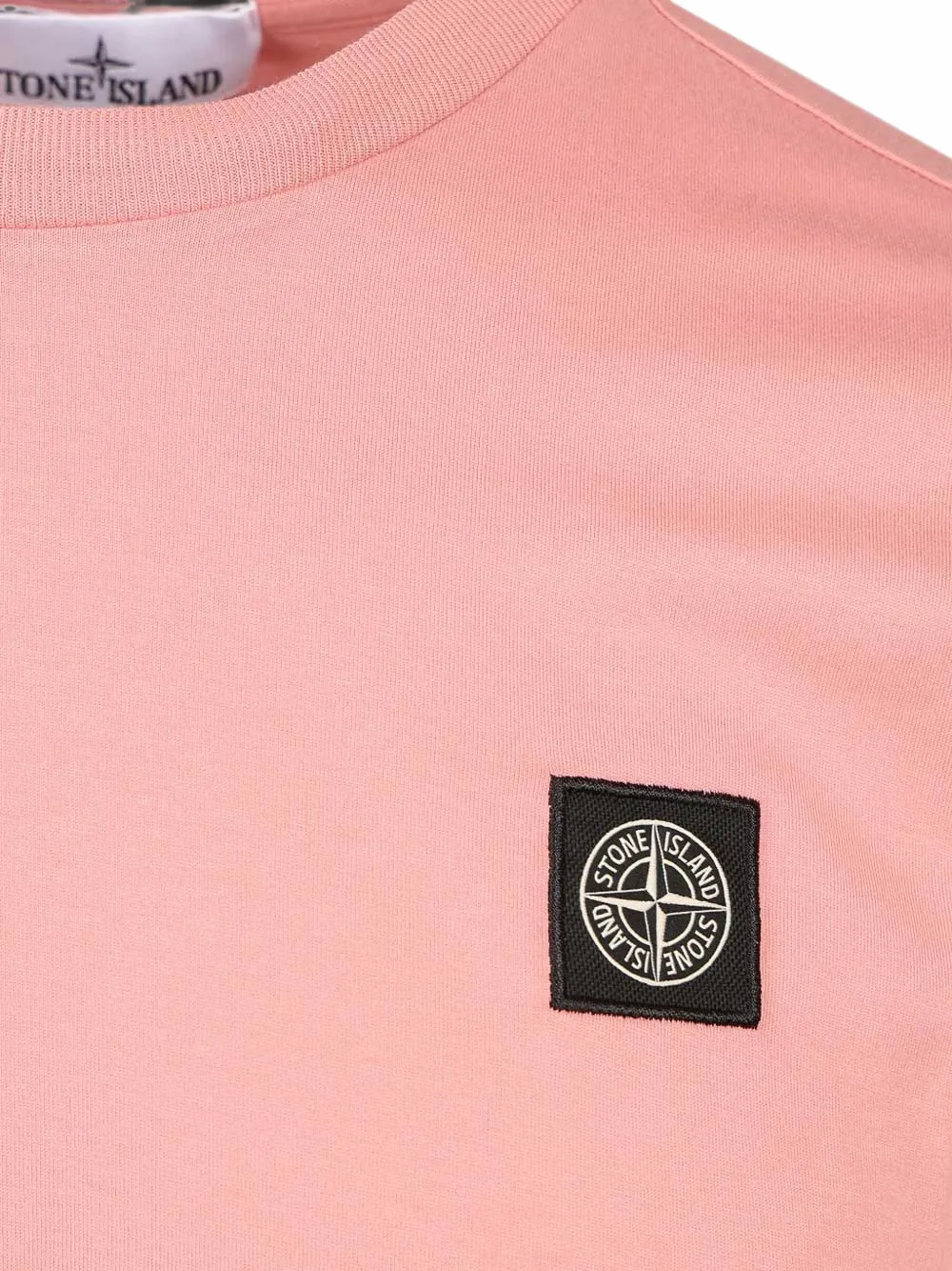 Stone Island T-shirt met logopatch en ronde hals Roze