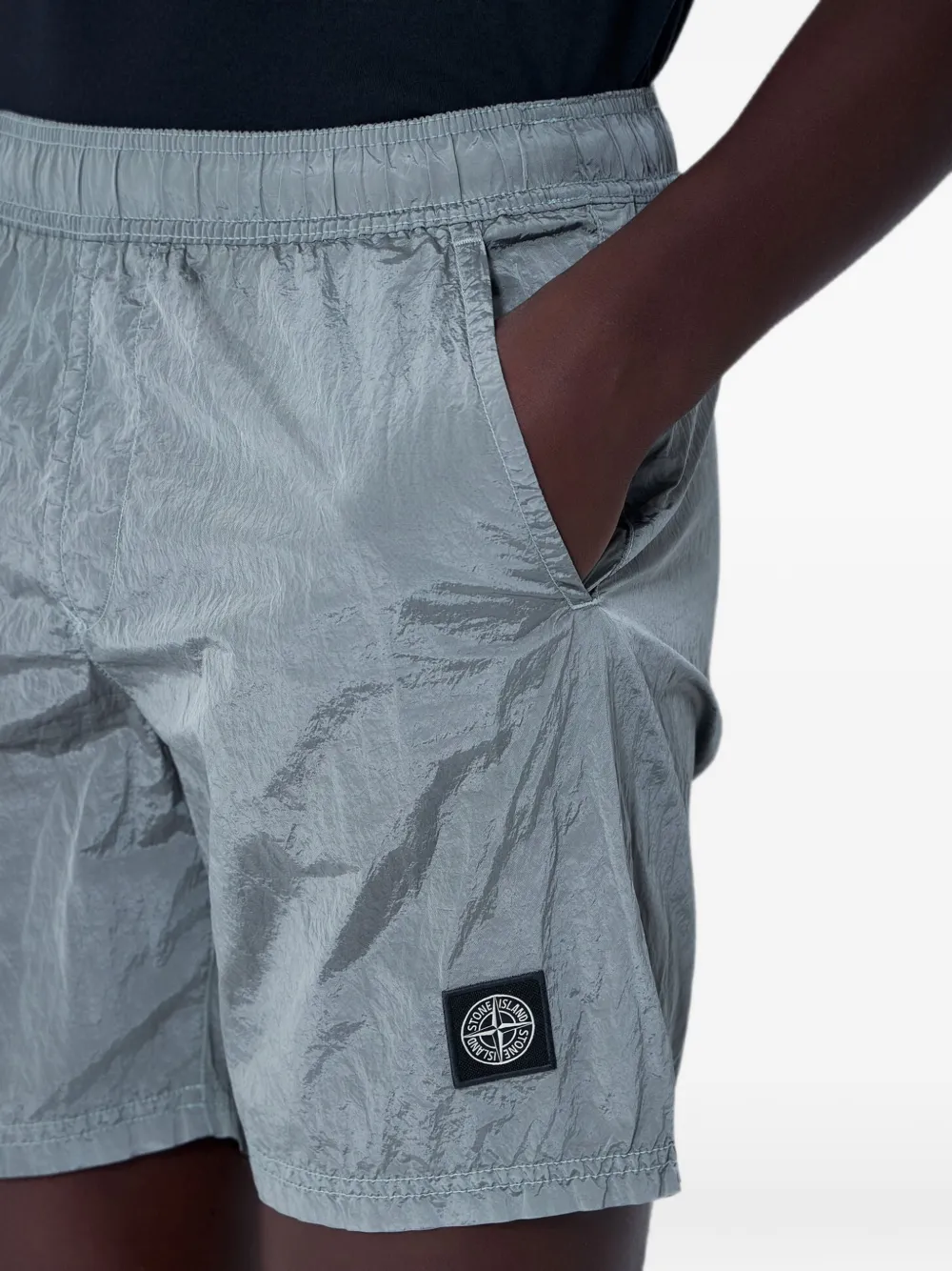 Stone Island Zwembroek met logo Grijs