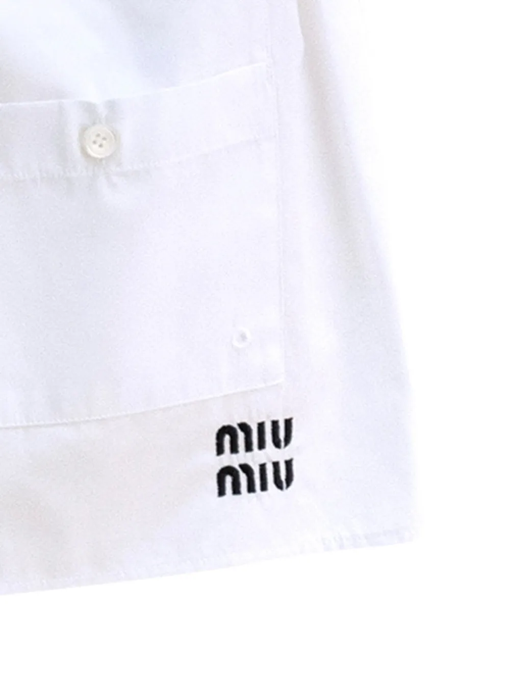Miu Miu patch-pocket drawstring mini skirt - Wit