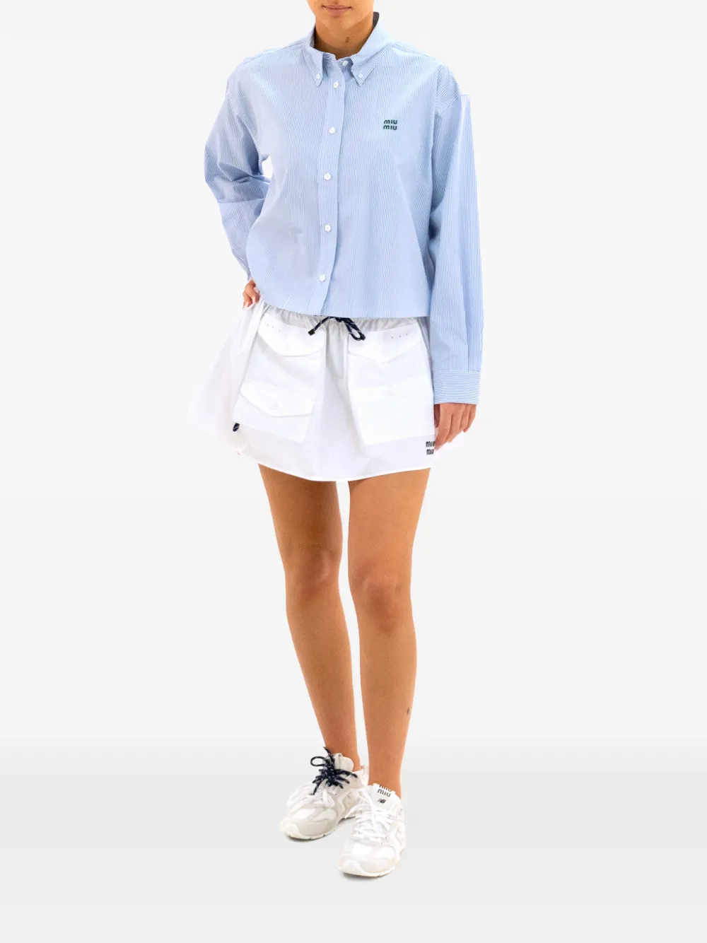 Miu Miu patch-pocket drawstring mini skirt | A-Line Skirts | Image 2