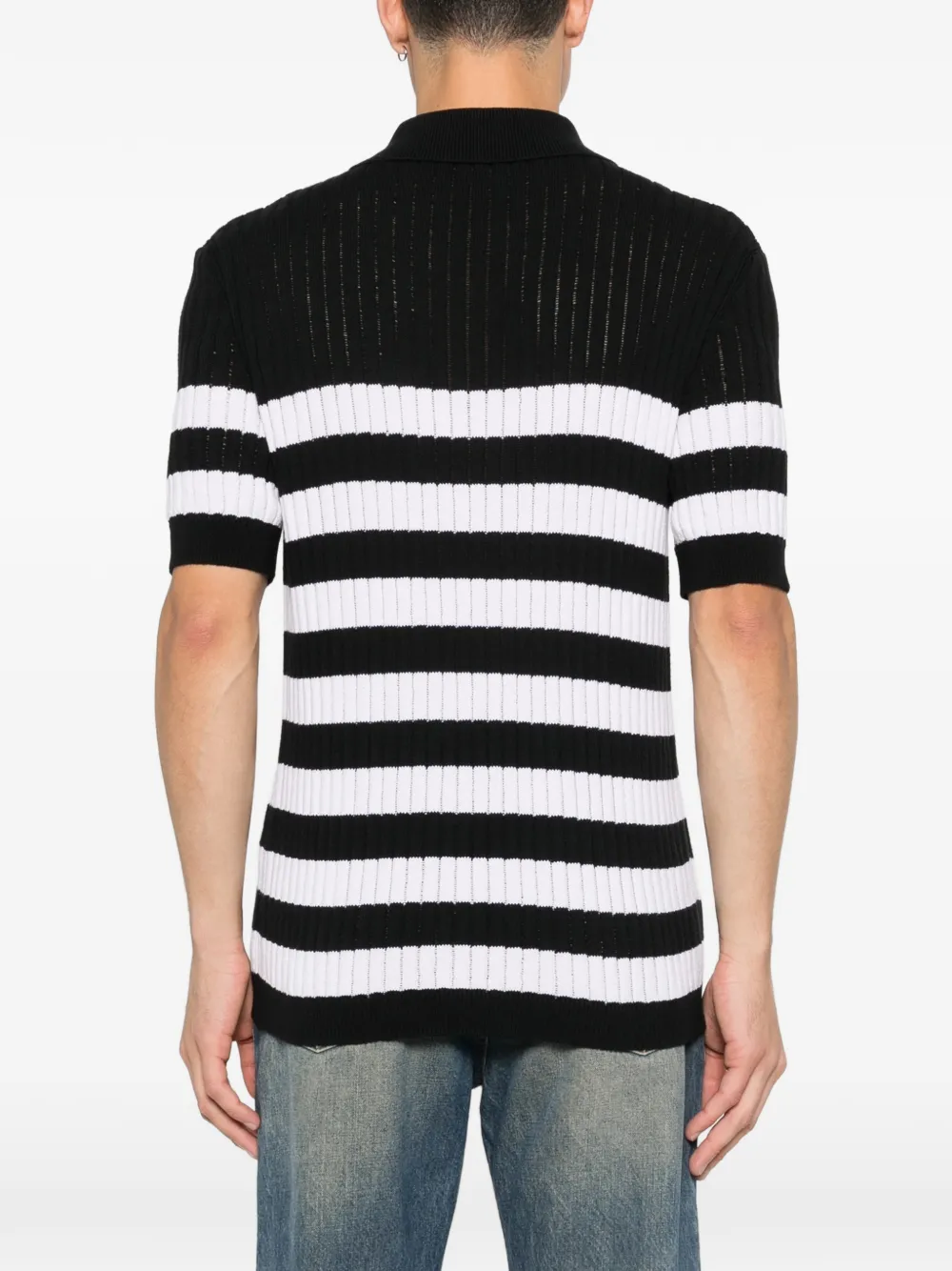 Balmain Gestreept poloshirt Zwart