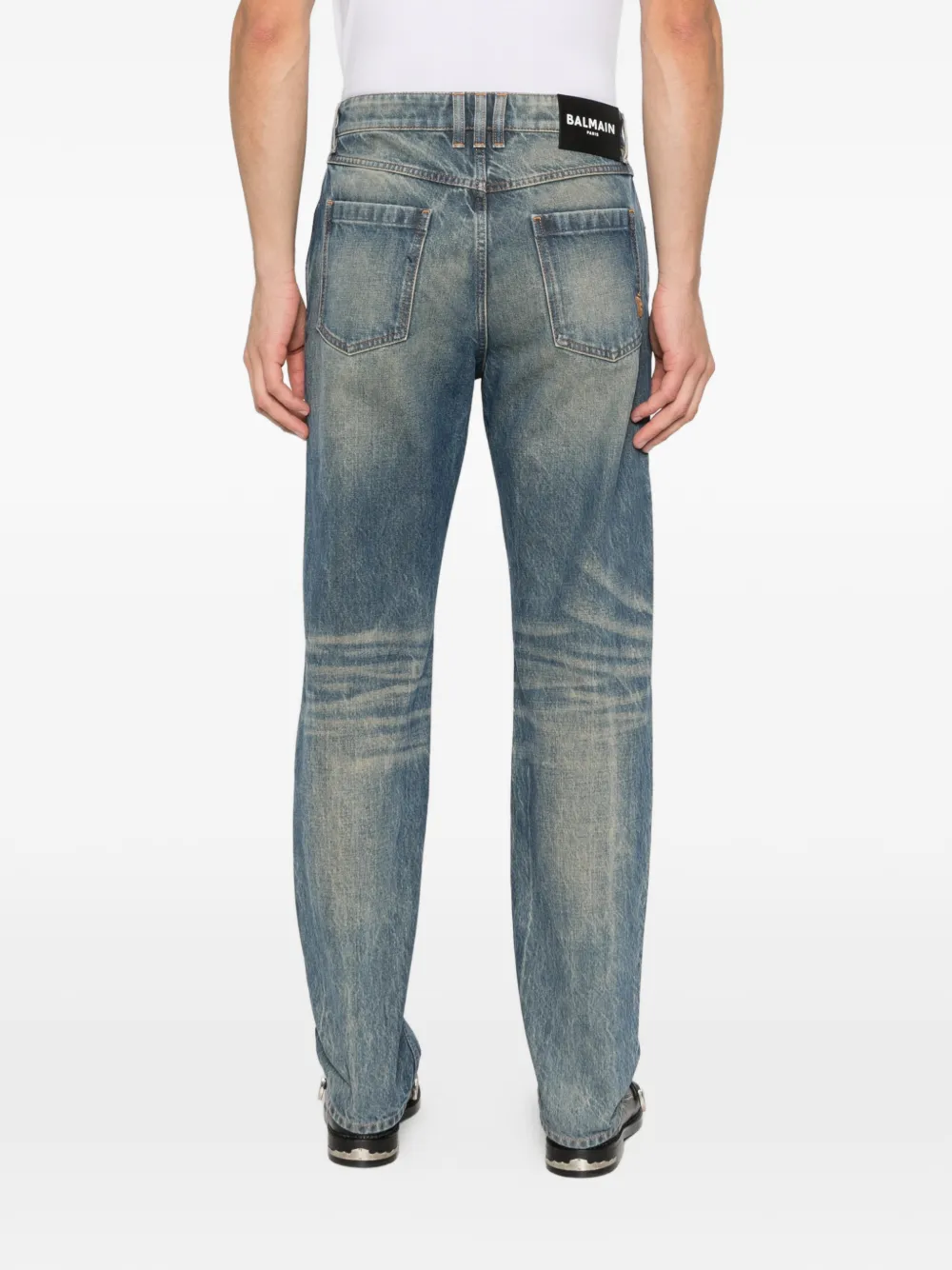 Balmain Jeans met logopatch Blauw