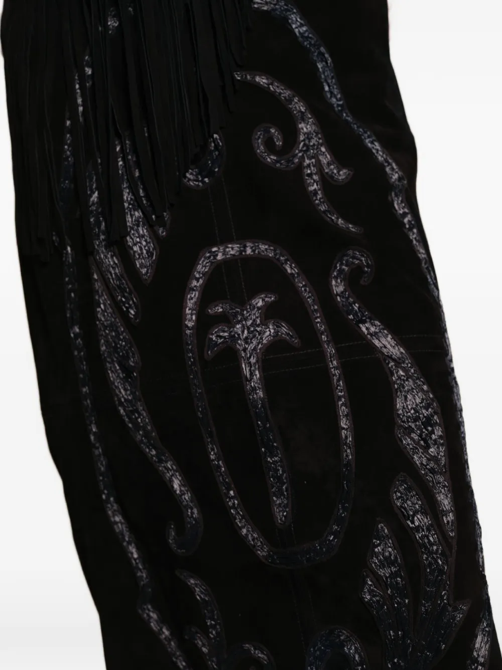 Johanna Ortiz Pueblo Ancestral leren midi-rok met print Zwart