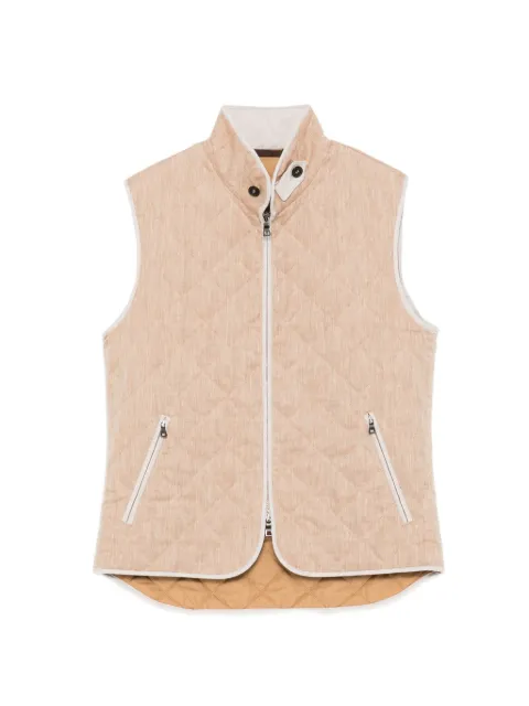 N.Peal diamond stand-up collar gilet