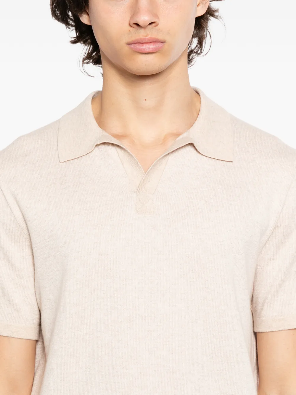 N.Peal T-shirt met geborduurd logo Beige