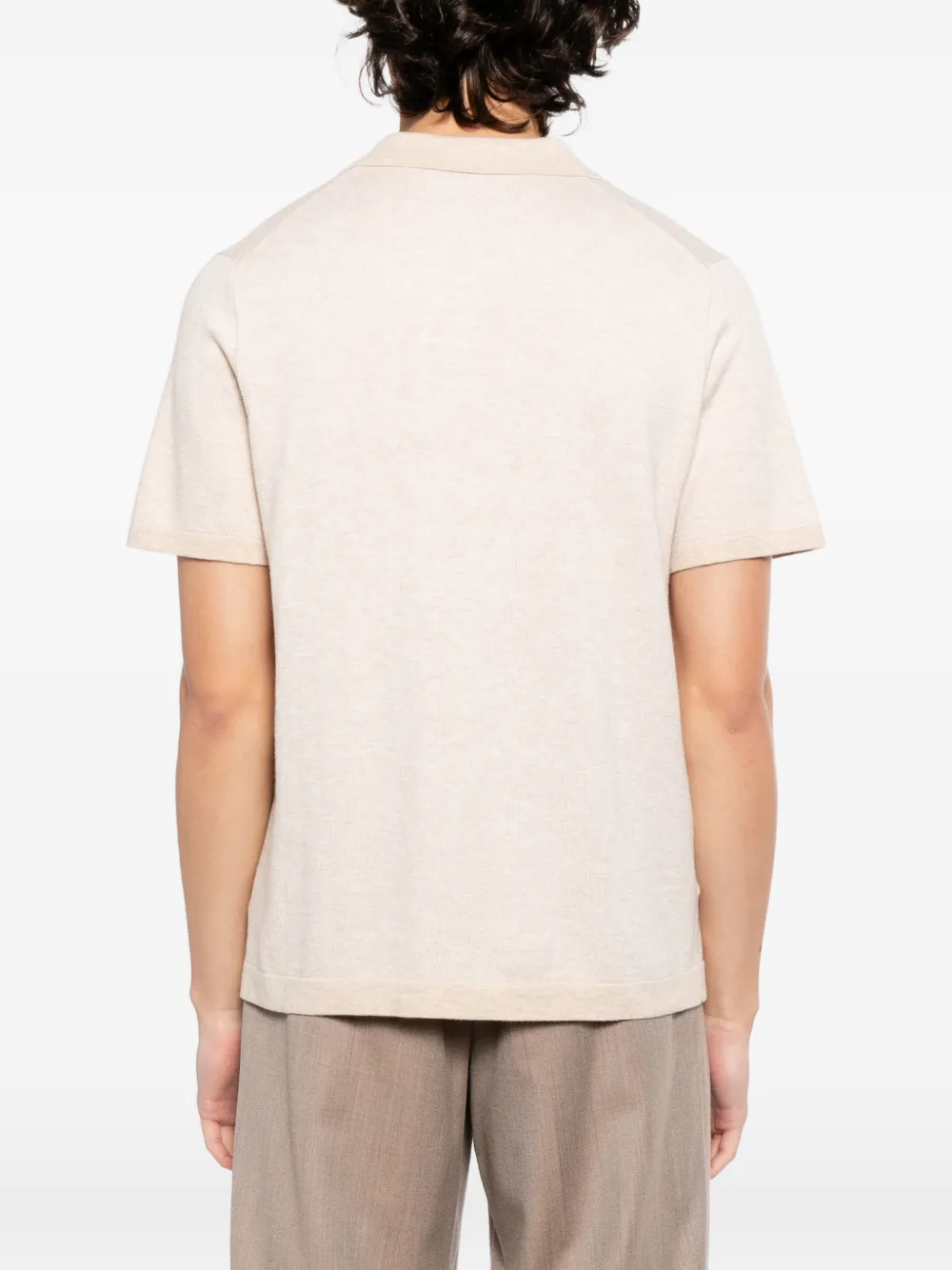 N.Peal T-shirt met geborduurd logo Beige