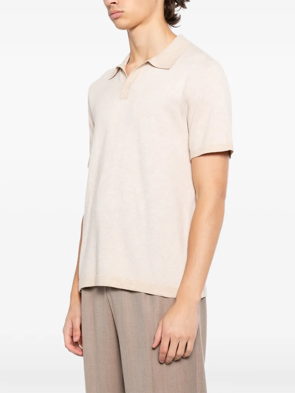 N.Peal T-shirt met geborduurd logo Beige