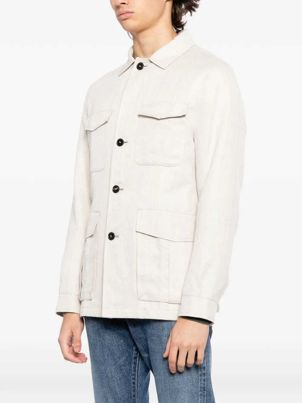  N.peal Herringbone Jacket - Neutrals 