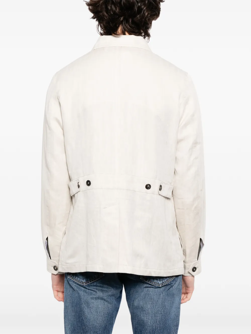 N.Peal Jack met visgraatpatroon Beige