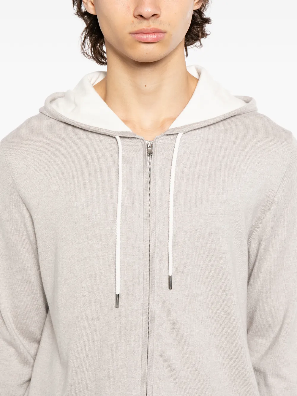 N.Peal Hoodie met rits Grijs