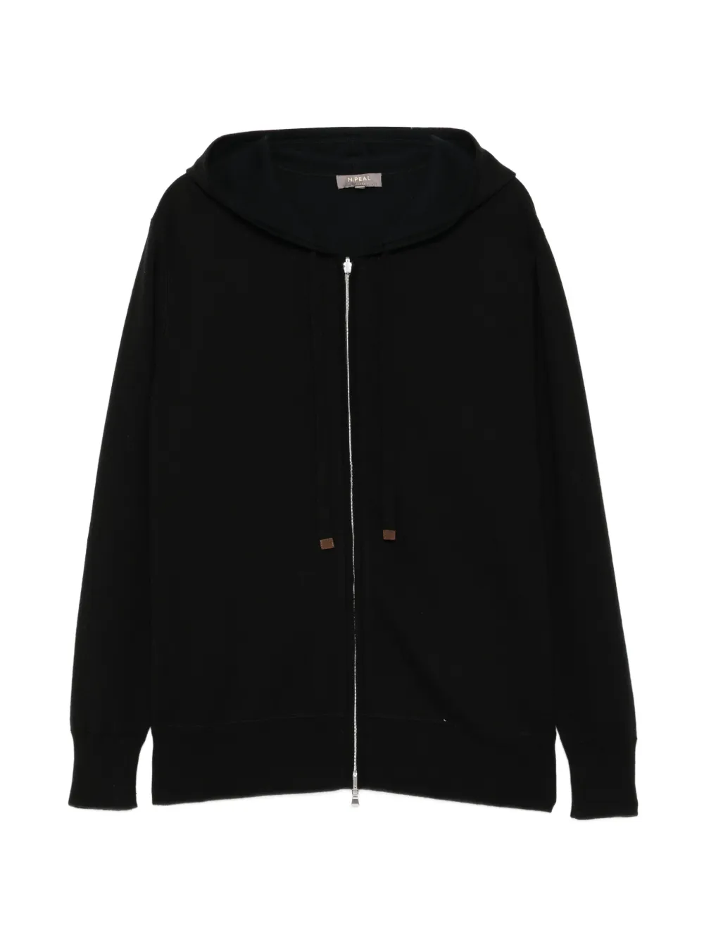 N.Peal two-way zip long-sleeve hoodie - Black