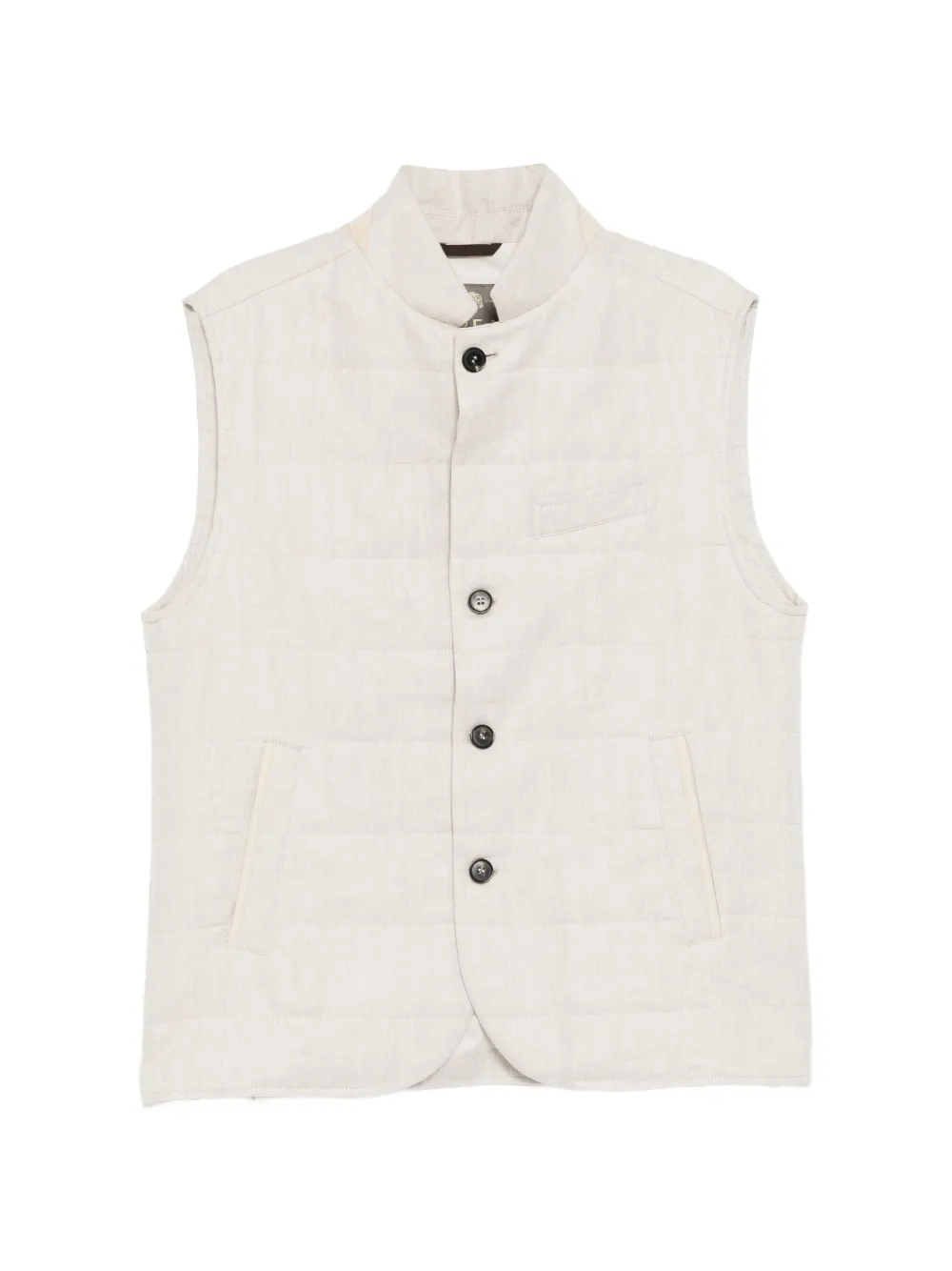 N.Peal Seville quilted gilet - Neutrals