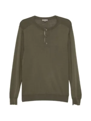 Ralph Lauren RRL Henley-neck Knitted T-shirt | Green | FARFETCH