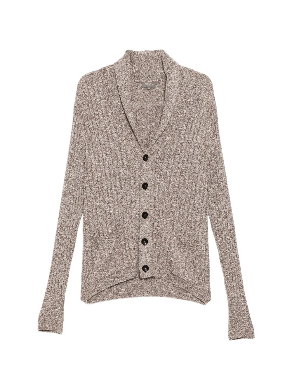 N.Peal Cardigan Marl con scialle - Marrone