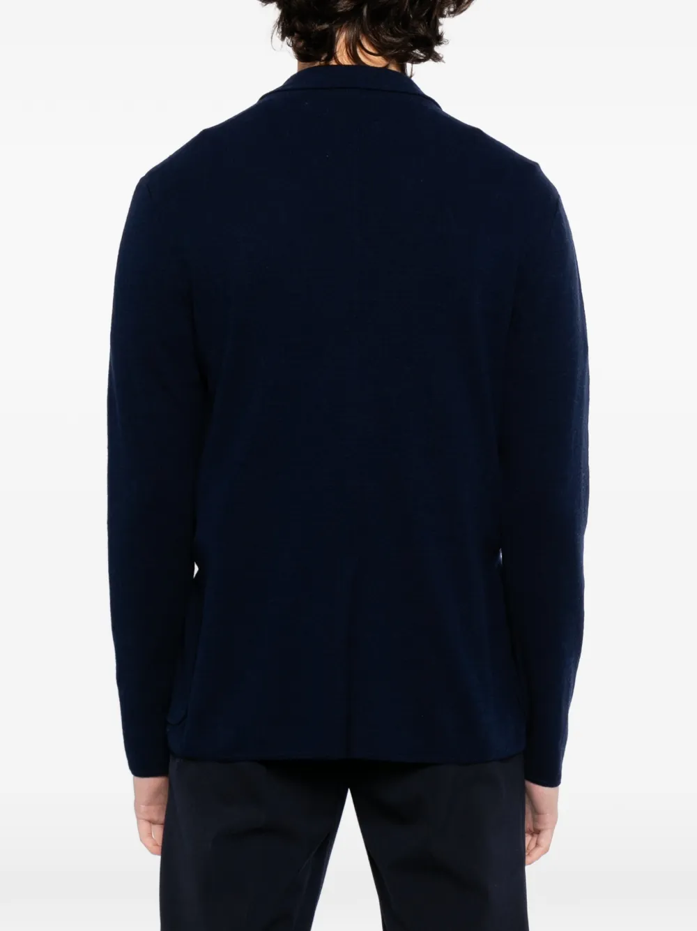 N.Peal Vest met gekerfde kraag en lange mouwen Blauw