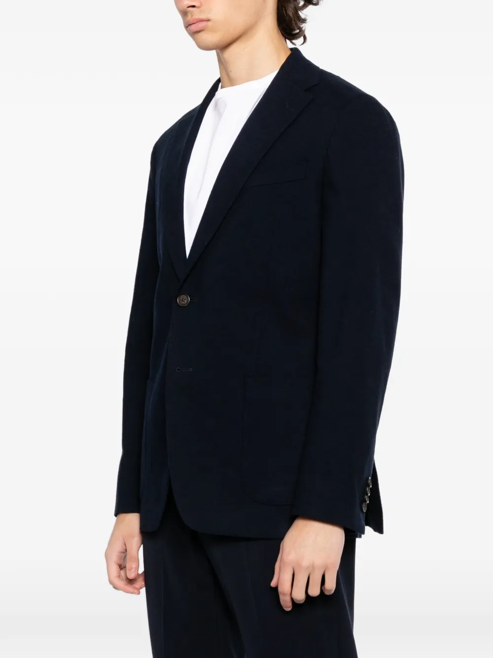 Single-Breasted Notched Collar Blazer