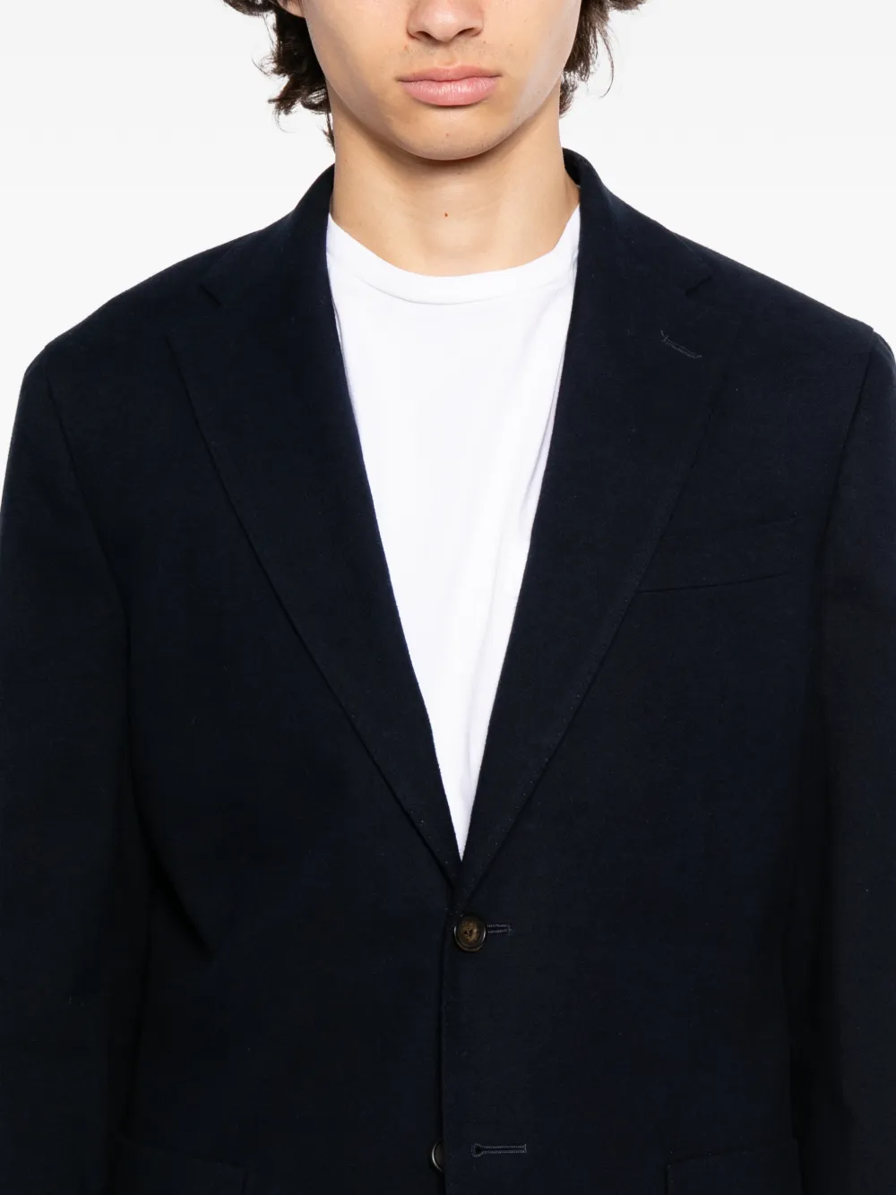Single-Breasted Notched Collar Blazer
