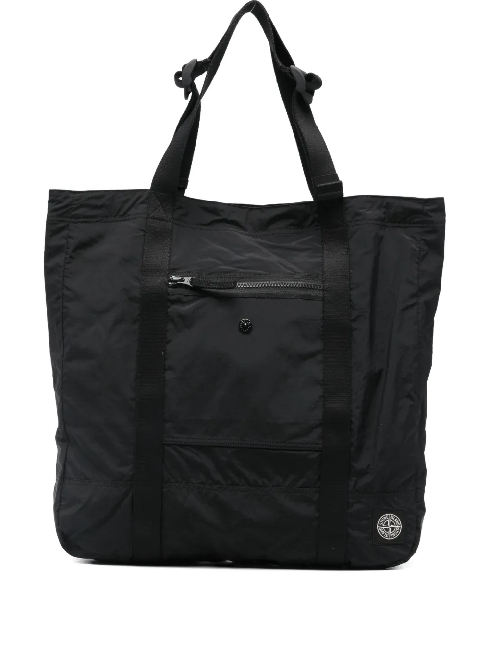 Stone Island logo-patch tote bag - Nero