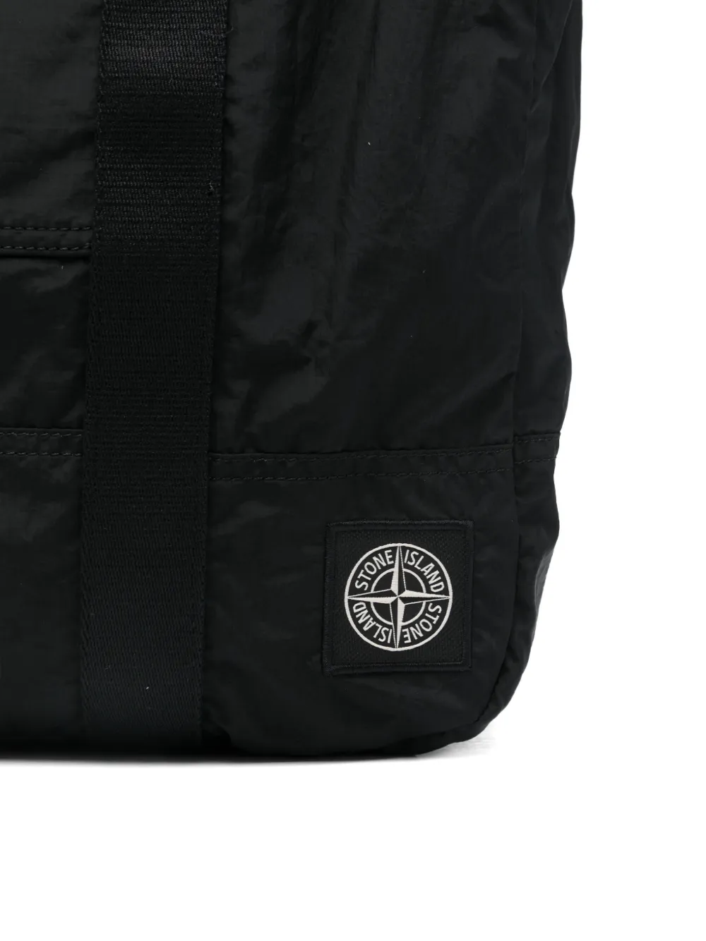 Stone Island 9200012 gecoat nylon metaal Econyl shopper Zwart