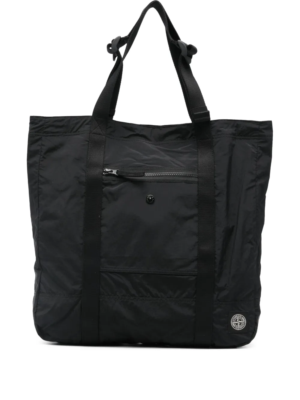 Stone Island logo-patch tote bag - Black