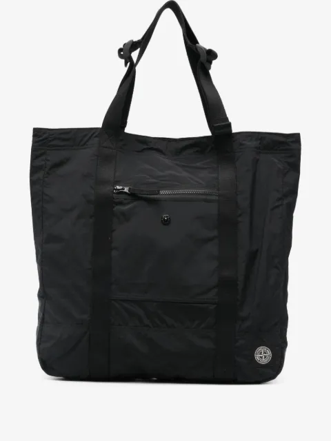 Stone Island logo-patch tote bag