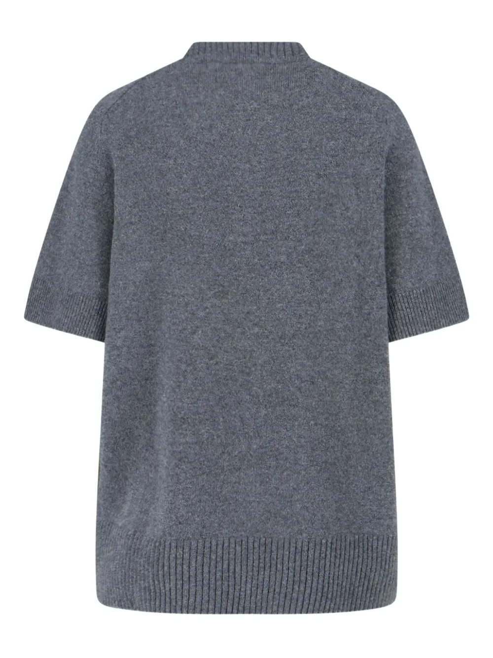 extreme cashmere Geribbelde trui met korte mouwen Grijs