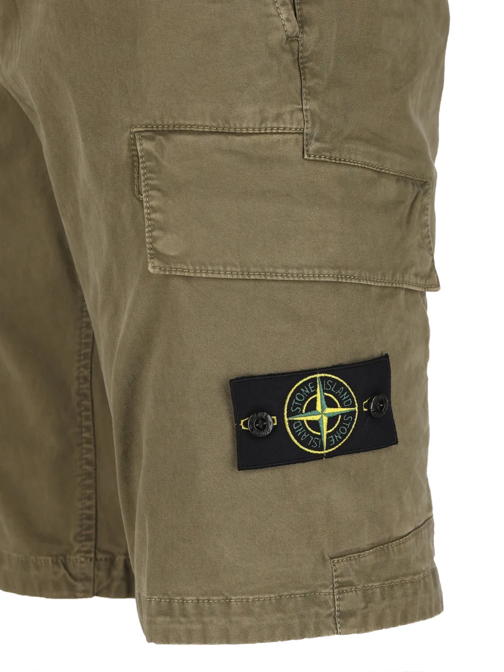 Stone Island L100018 stretch-katoenen twill cargo shorts van biologisch katoen Groen