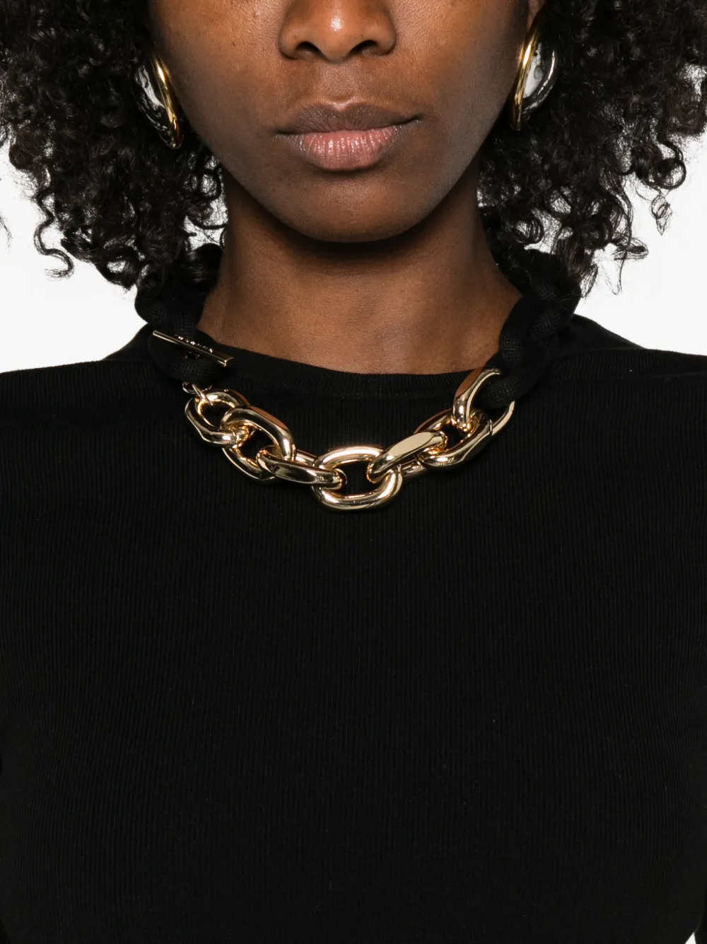 Rabanne T-shirt met kettingdetail Zwart