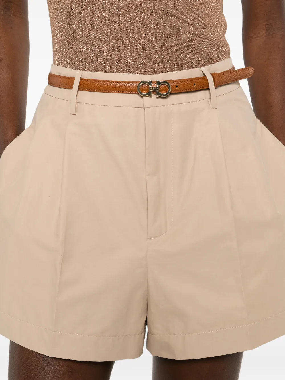 Fabiana Filippi Geplooide shorts Beige
