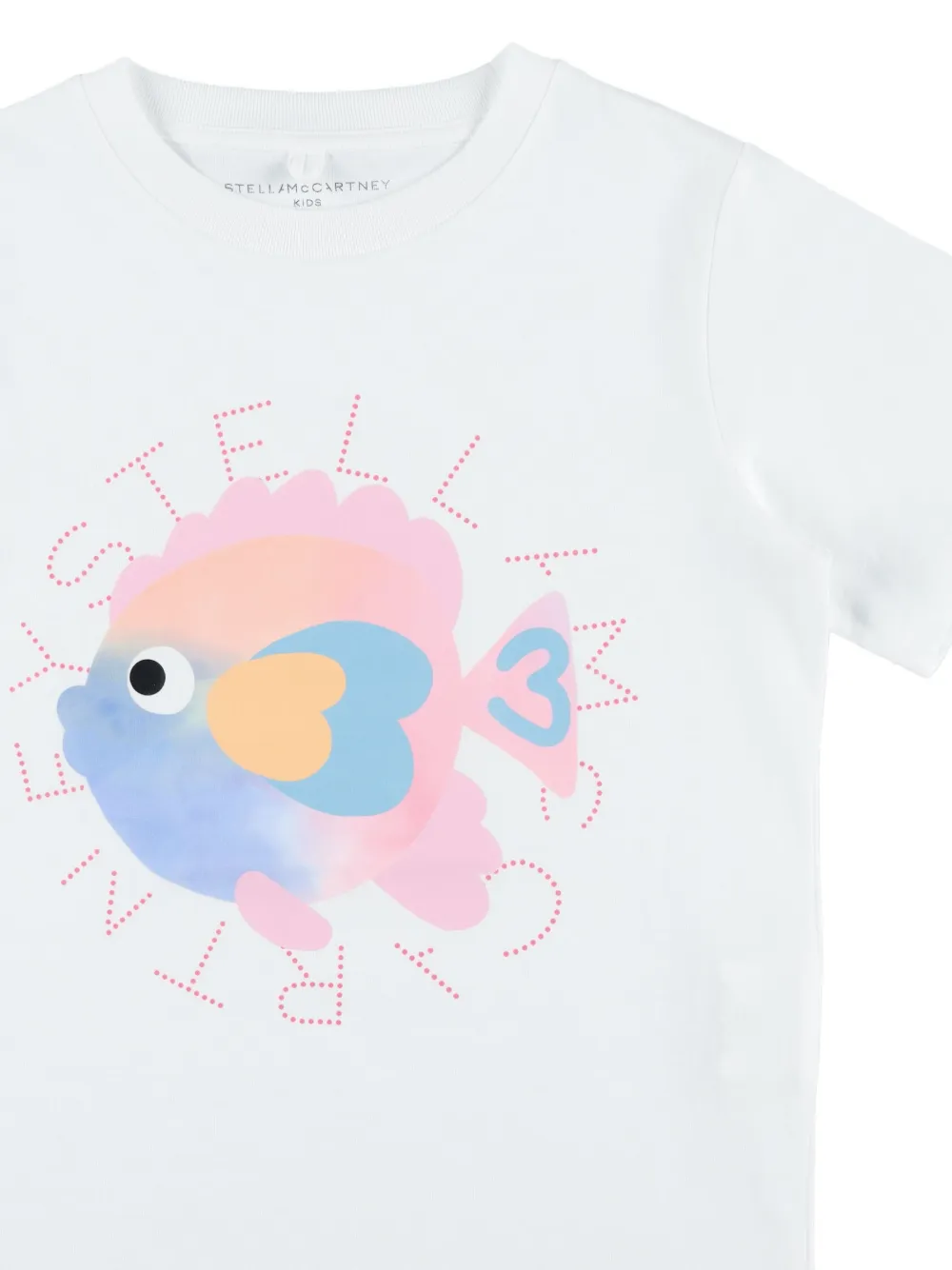 Stella McCartney Kids T-shirt met visprint Wit