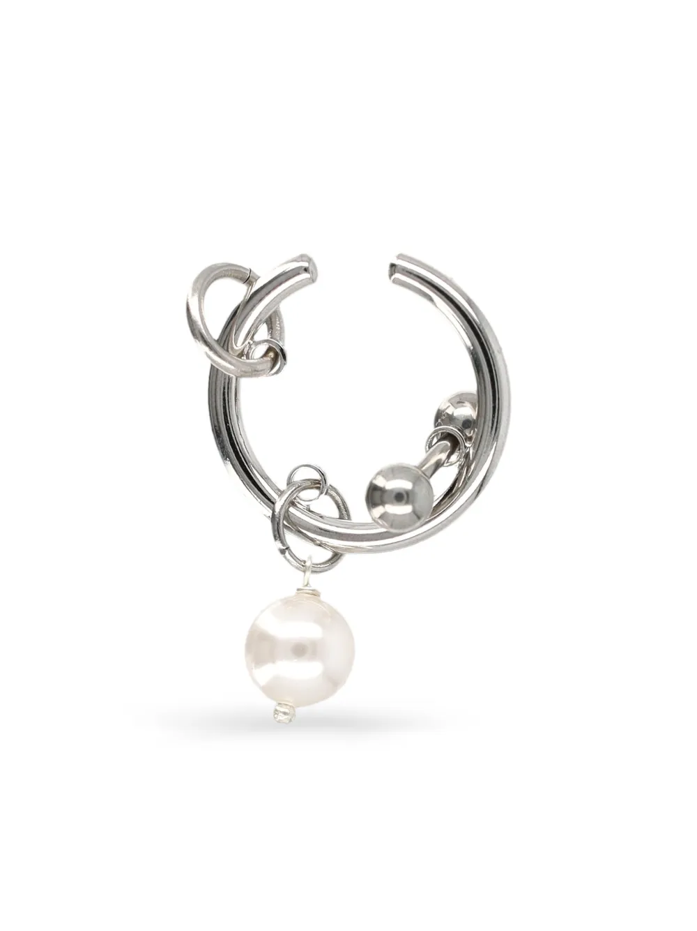 Justine Clenquet Betsy pearl drop earcuff - Argento