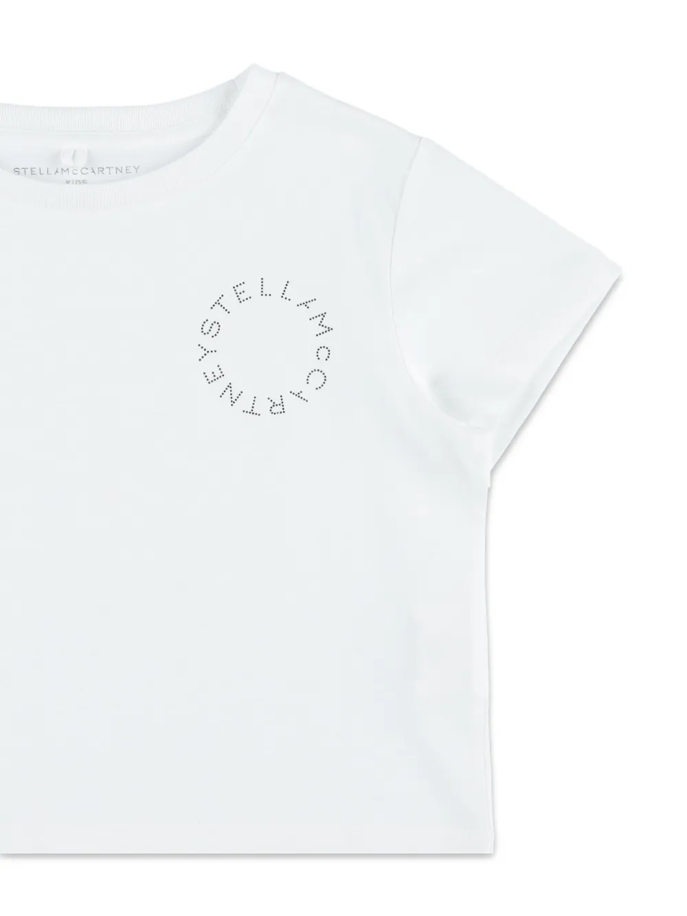 Stella McCartney Kids Circle T-shirt met logo Wit