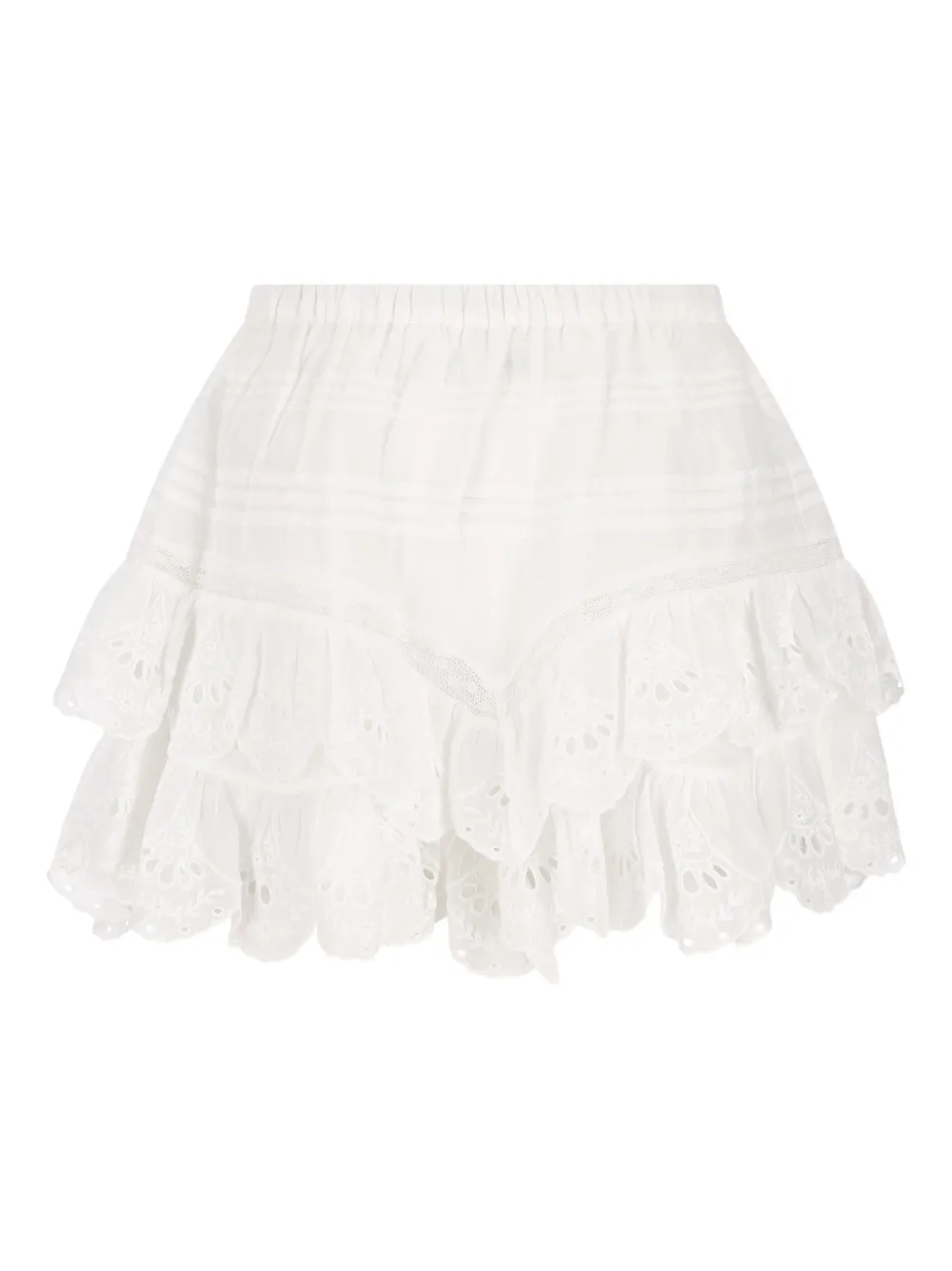 ISABEL MARANT ruffled eyelet mini skirt - Wit