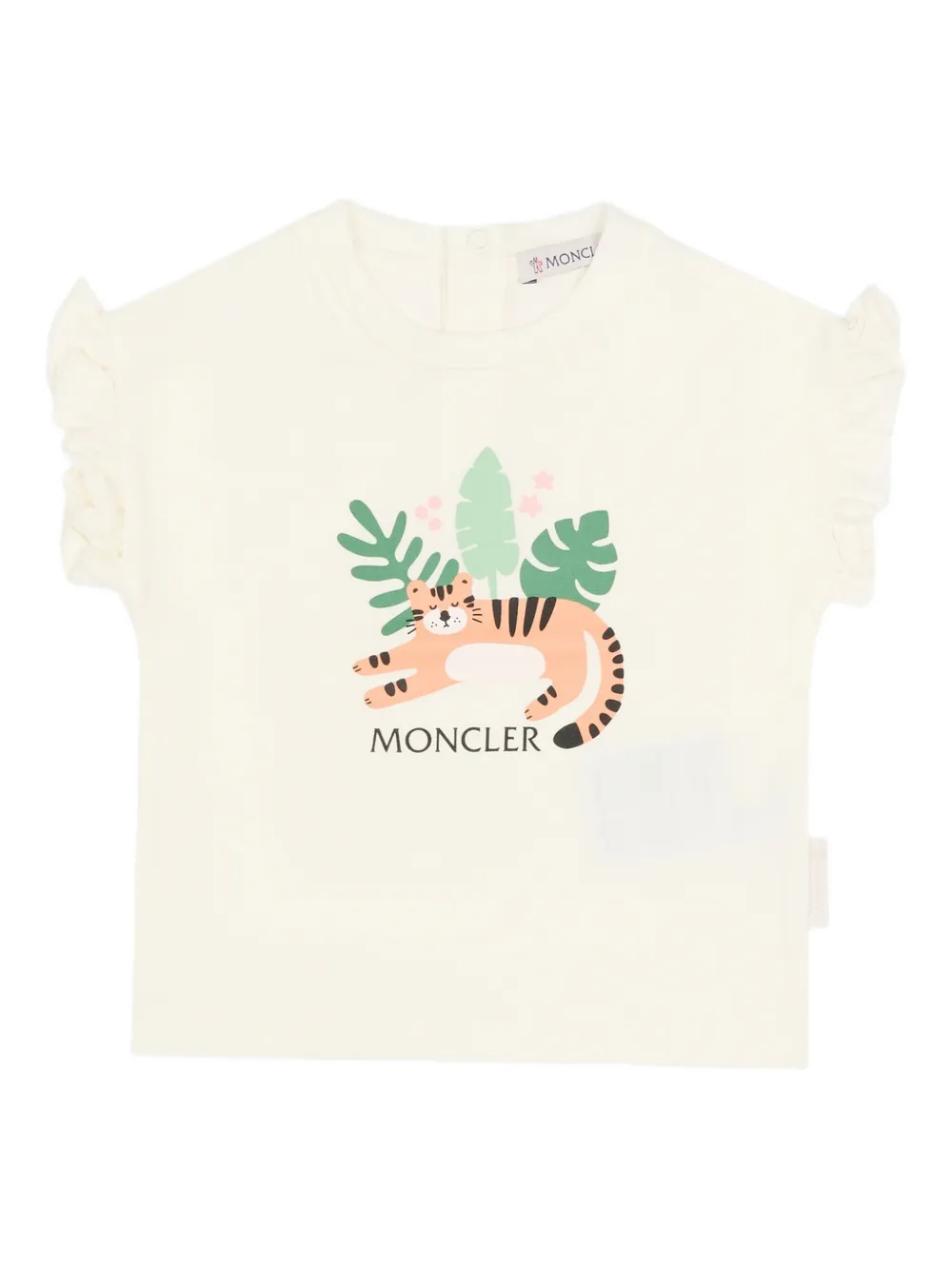 Moncler Enfant T-shirt met dierenprint Beige