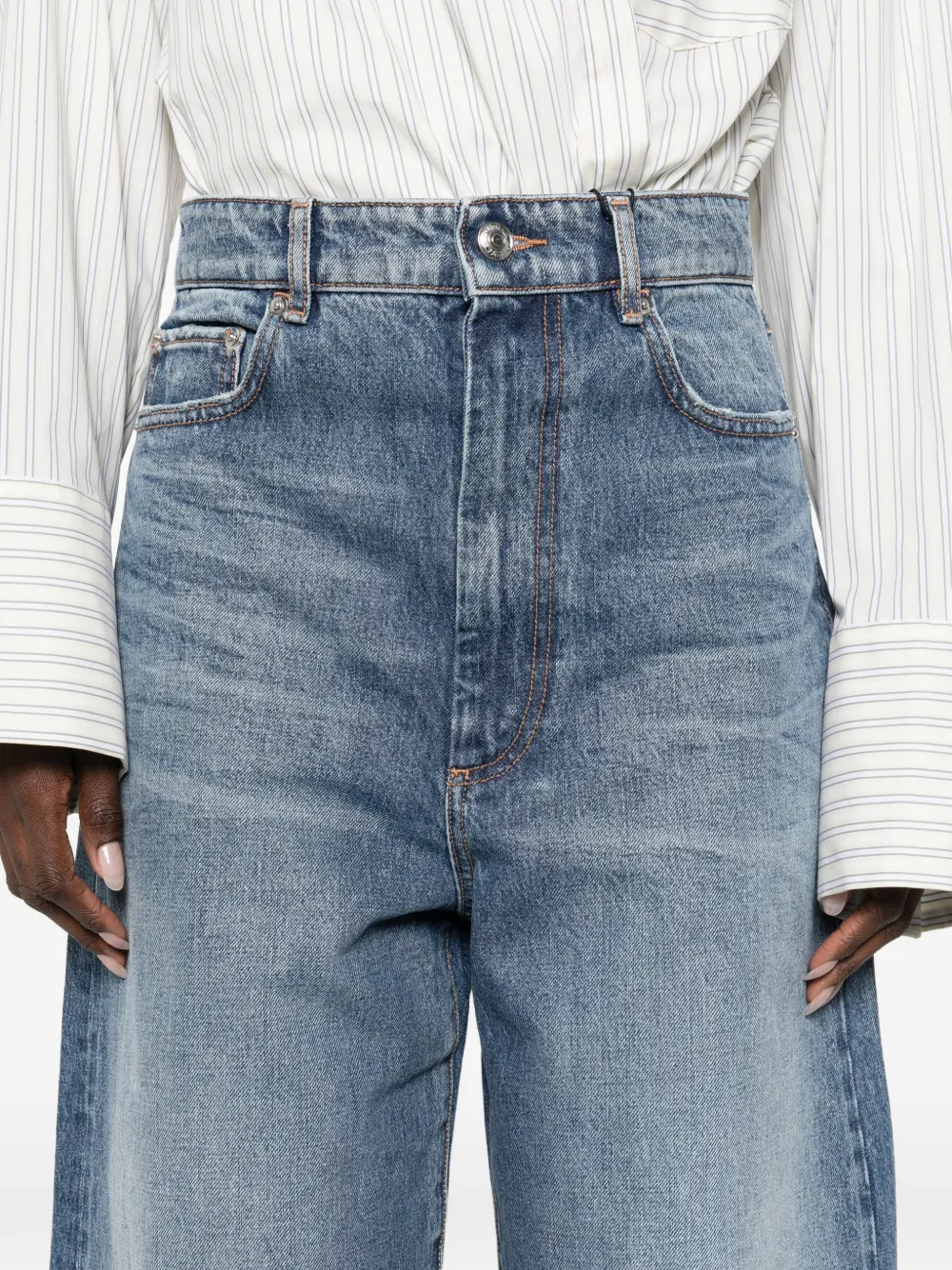 Sportmax Jeans met wijde pijpen Blauw