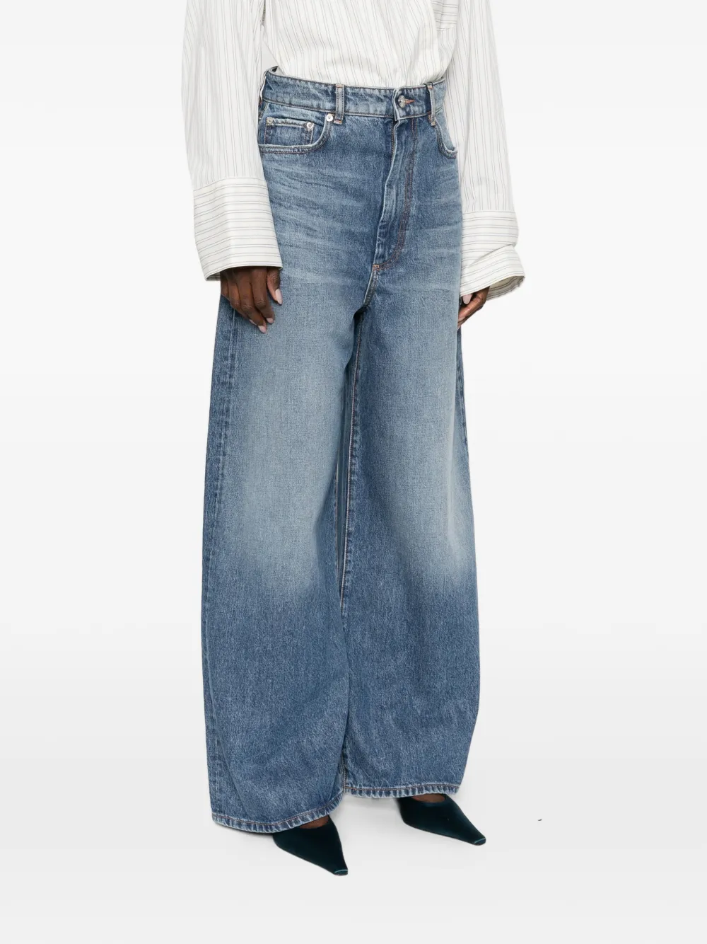Sportmax Jeans met wijde pijpen Blauw